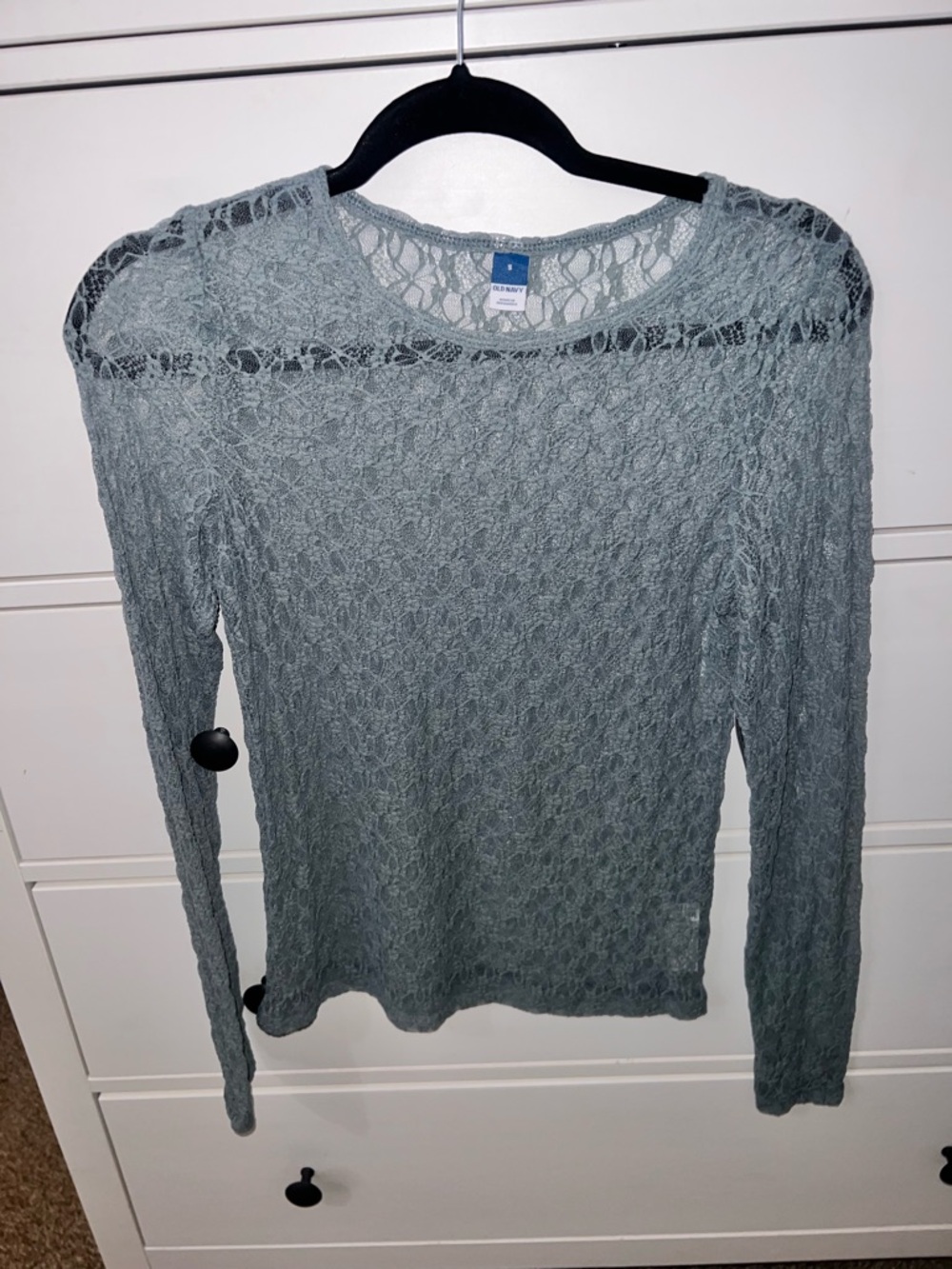 Old Navy- Light Blue Lace Long-Sleeve Women's Top